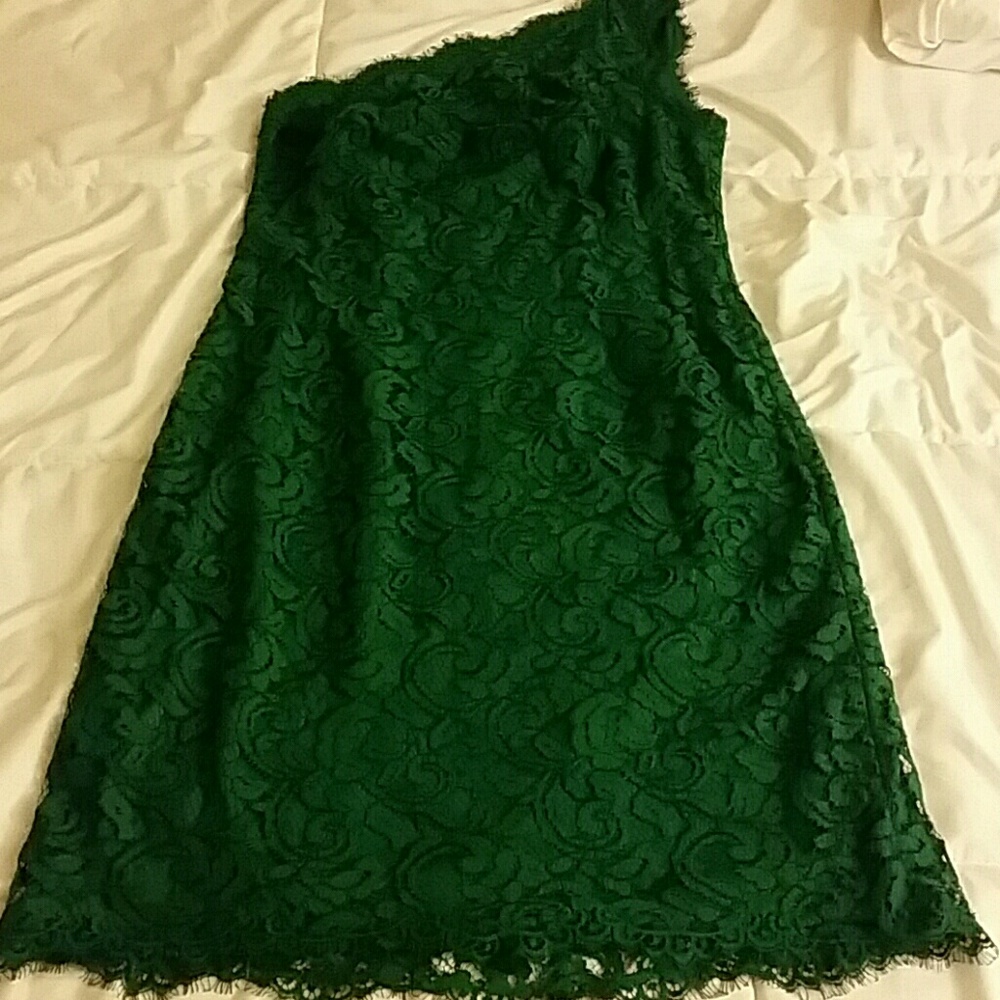Off The Shoulder Lace Green Dress